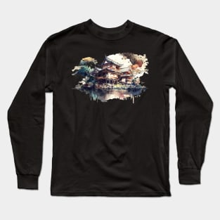 Japanese Architecture In Watercolor Long Sleeve T-Shirt